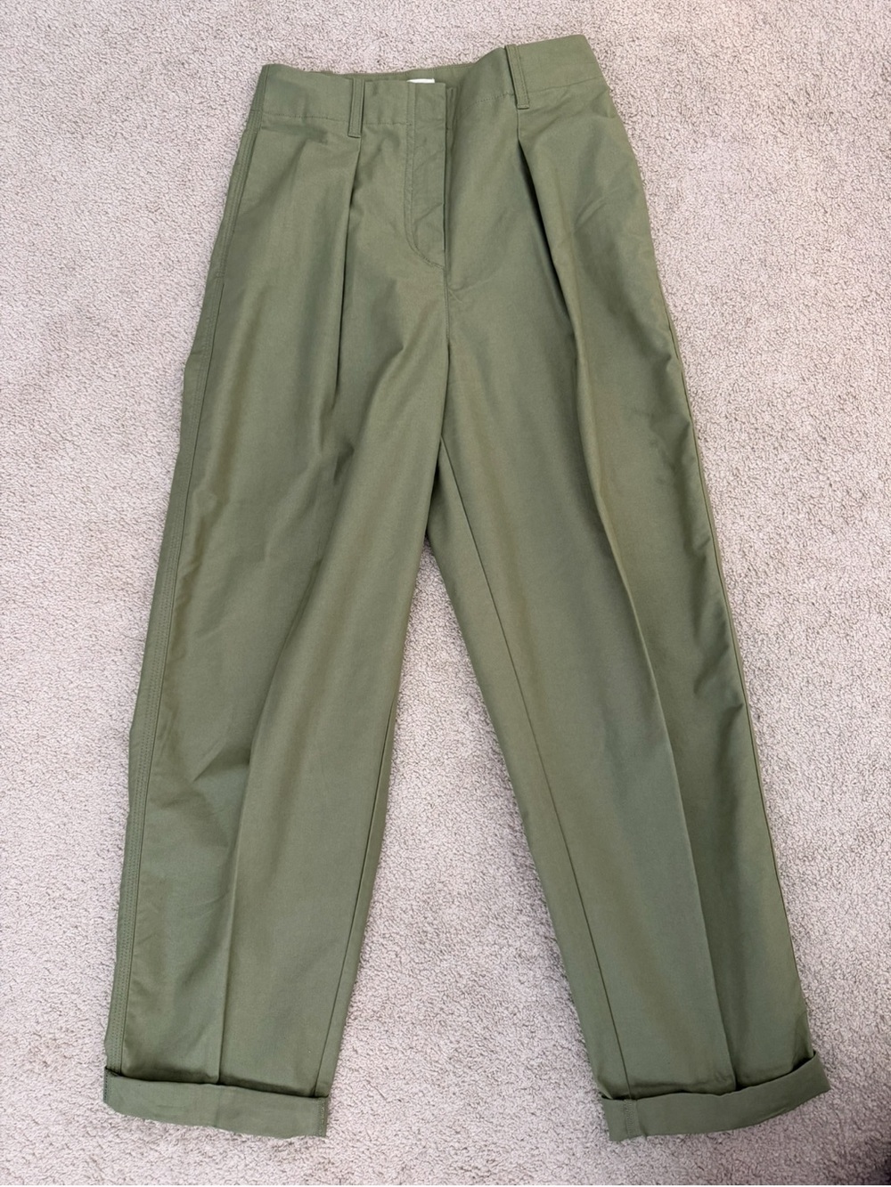 Aritzia Wilfred Free Olive Green Pleated Balloon Trousers, Size 2